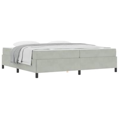 Bedframe Lichtgrijs, grijs en wit 200 x 200 cm Fluweel