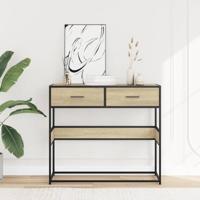 Wandtafel 90x35x80 cm bewerkt hout sonoma eikenkleurig - thumbnail