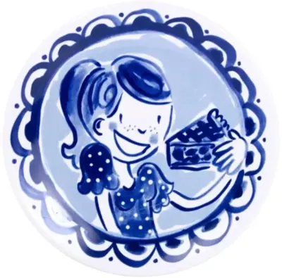 Blond Amsterdam taartbord aardewerk delfts blond 18x2cm multi