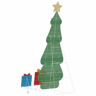 Verlichte Kerstboom met 3 Cadeau Dozen 2D Warm Wit 150 cm Verlichte Kerstboom met 3 Cadeau Dozen 2D Warm Wit 150 cm