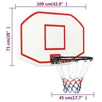 VidaXL Basketbalbord 109x71x3 cm polyetheen wit - thumbnail