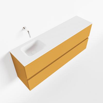 MONDIAZ ADA 120cm toiletmeubel ocher. LEX wastafel talc links zonder kraangat MONDIAZ ADA 120cm toiletmeubel ocher. LEX wastafel talc links zonder kraangat