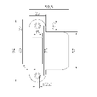 Nemef sluitplaat vpa635/17 RVS afgerond lange lip - thumbnail