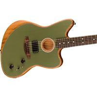 Fender Acoustasonic Player Jazzmaster Antique Olive elektrisch-akoestische gitaar met gigbag - thumbnail