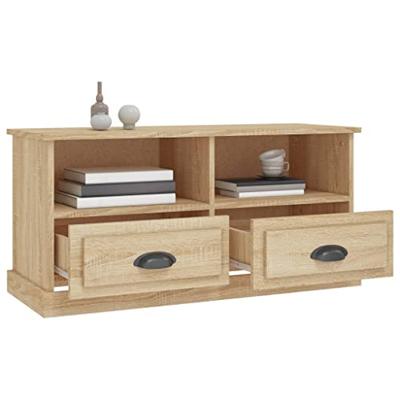 Tv-meubel 93x35,5x45 cm bewerkt hout sonoma eikenkleurig Tv-meubel 93x35,5x45 cm bewerkt hout sonoma eikenkleurig