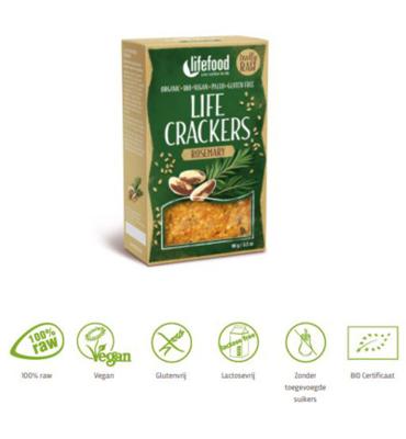 Lifefood Life crackers rozemarijn raw bio 90 Gram
