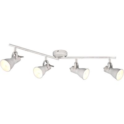 LED Plafondspot 4-lichts Antiek Wit Aluminium met E14 Fitting