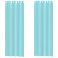 Gordijnen voile met doorvoertules 2 st turkoois - thumbnail