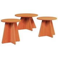 Salontafel 3 pcs Wasbruin 49 x 49 x 30 cm Massief grenenhout - thumbnail