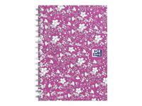 Oxford Floral softcover spiraalschrift, ft A6, 50 vel, geruit 5 mm, 4 geassorteerde designs - thumbnail