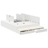 Opbergbedframe met lade Wit 236.5 x 160 x 31.5 cm Bewerkt hout - thumbnail