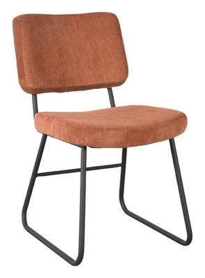 LABEL51 Eetkamerstoel Noah - Rust - Ribcord - Black Frame LABEL51 Eetkamerstoel Noah - Rust - Ribcord - Black Frame