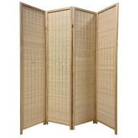 Fine Asianliving Bamboe Room Divider Natural 4 Panel - thumbnail