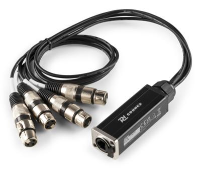 PD-Connex CX192 Audio & DMX adapter 4x 3p XLR female naar CAT 70cm