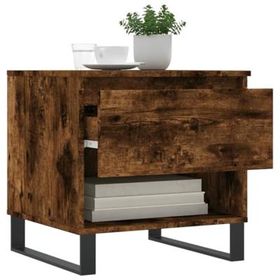 Salontafels 2 st 50x46x50 cm bewerkt hout gerookt eikenkleurig