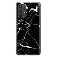 Samsung Galaxy A32 4G siliconen hoesje - Marmer zwart - thumbnail