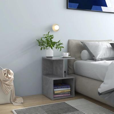 VidaXL Nachtkastje 35x35x55 cm bewerkt hout betongrijs
