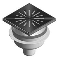 Doucheput Aquaberg ABS Vloerput RVS Opzetstuk RVS Rooster Onderuitlaat 50 mm 150x150 mm PPC Reukafsluiter Aquaberg - thumbnail