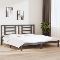Bedframe massief grenenhout grijs 200x200 cm - thumbnail