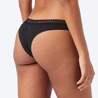 2-pack dames GO Ribbed brazil - kanten Katoenen brazilian slip - thumbnail