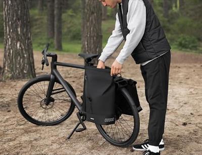 double rolltop bag 38L recycled zwart - thumbnail