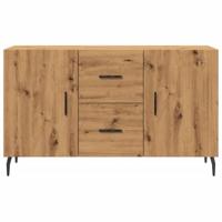 Dressoir 100x36x60 cm bewerkt hout artisanaal eikenkleurig - thumbnail