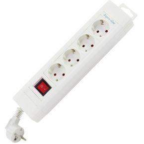 REV 0014412113 Stekkerdoos met schakelaar 4-voudig Wit Randaarde stekker 1 stuk(s)