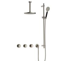 Hotbath Cobber X - CX7067 - Inbouw Regendoucheset - Geborsteld Nikkel - 2 Stopkranen - Thermostatisch - Plafondbuis 15 cm - Hoofddouche 200 mm - Ronde Handdouche 3 Standen - Glijstang 900 mm - Waterbesparend - thumbnail