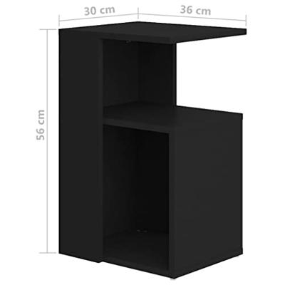 Bussandri Exclusive - Bijzettafel 36x30x56 cm spaanplaat zwart