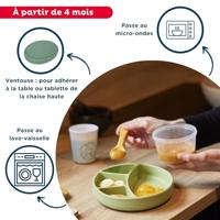 Zuignapplaat - THERMOBABY - Siliconen - Cactusgroen - Gecompartimenteerd en antislip - thumbnail