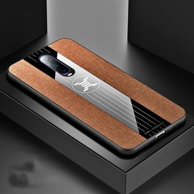 Voor OPPO R17 PRO XINLI stiksels doek Textue schokbestendig TPU beschermhoes (bruin)