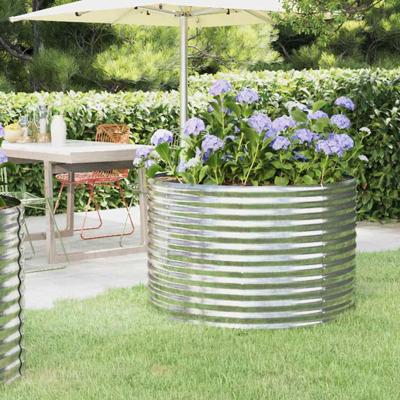 Plantenbak 100x100x68 cm gegalvaniseerd staal zilverkleurig