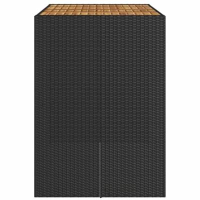 Tuinbartafel acaciahouten blad 145x80x110 cm poly rattan zwart Tuinbartafel acaciahouten blad 145x80x110 cm poly rattan zwart