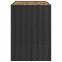 Tuinbartafel acaciahouten blad 145x80x110 cm poly rattan zwart - thumbnail