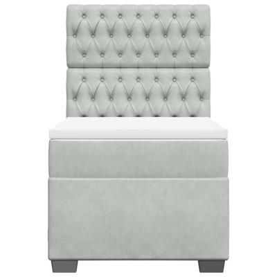 Boxspring met matras fluweel lichtgrijs 140x190 cm