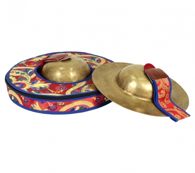 Tibetaanse Cymbalen - Set met Brokaattas (Large) Tibetaanse Cymbalen - Set met Brokaattas (Large)