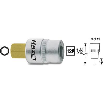 HAZET Dopsleutelbit 986-5 · 1/2 inch (12,5 mm) vierkant hol · Binnen-zeskant-profiel · SW 5 mm HAZET Dopsleutelbit 986-5 · 1/2 inch (12,5 mm) vierkant hol · Binnen-zeskant-profiel · SW 5 mm