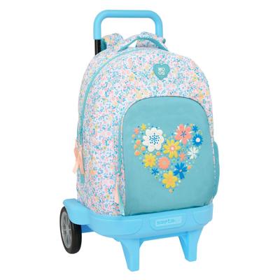 Schoolrugzak met Wielen Moos Fiori Multicolour 33 x 45 x 22 cm