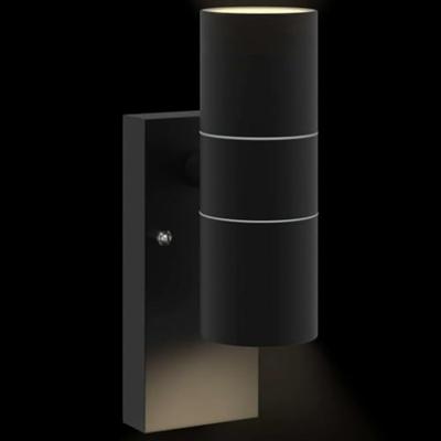 VidaXL Buiten wandlamp 2 pcs zwart 7 x 10 x 22 cm rvs en glas