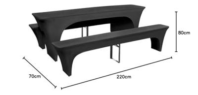 VidaXL Hoes voor biertafel/banken 3-delig antraciet stretchstof VidaXL Hoes voor biertafel/banken 3-delig antraciet stretchstof