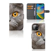 Telefoonhoesje | Met pasjeshouder | Apple iPhone 14 Britse Korthaar - thumbnail
