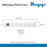 Kopp 233002019 Stekkerdoos met schakelaar 6-voudig Wit Randaarde stekker 1 stuk(s) - thumbnail