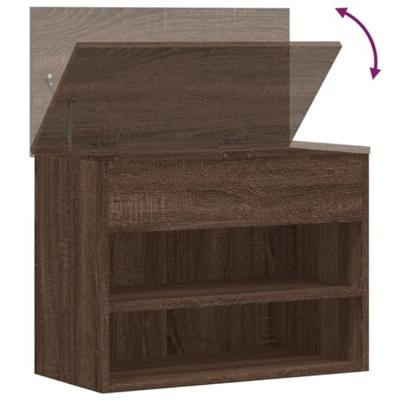 VidaXL Schoenenbank 60x30x45 cm bewerkt hout bruin eikenkleur
