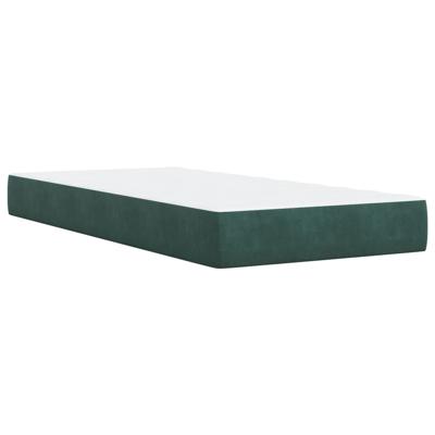 Boxspring met matras fluweel donkergroen 120x190 cm - thumbnail