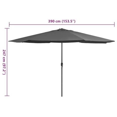 Parasol met metalen paal 390 cm antracietkleurig