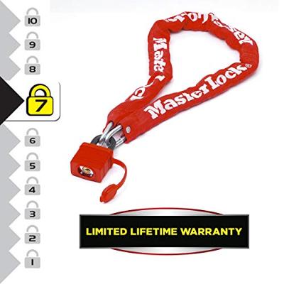 Masterlock Steel chain 90cm x Ø 6mm - padlock 40mm w/2 keysnylon sleeve - colour - 8390EURDPROCOL - thumbnail