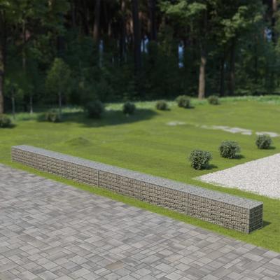 Schanskorfmuur met deksels 900x50x50 cm gegalvaniseerd staal