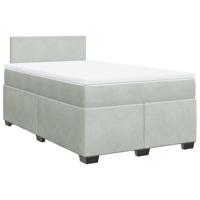 Boxspring met matras fluweel lichtgrijs 120x200 cm - thumbnail