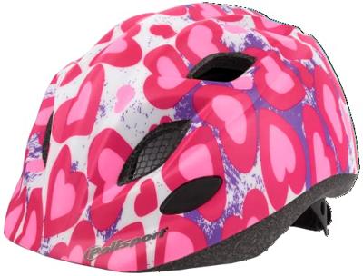 Fietshelm Polisport Glitter Hearts S 52-56 cm - roze/wit Fietshelm Polisport Glitter Hearts S 52-56 cm - roze/wit