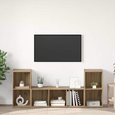TV-kast 3 pcs Bruin 107 x 35 x 37 cm Bewerkt hout